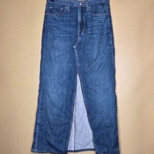 NWT Rag & Bone Liquid Miramar Clara Cotton Terry Sweatpant Jean MIDI Skirt